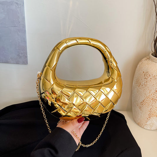 Dumpling   Bag Women's Fashion Rhombus Dinner Bag