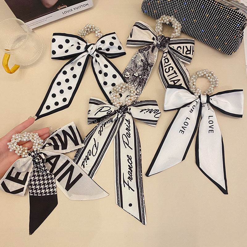Dual Purpose Detachable Pearl Headband Ribbon