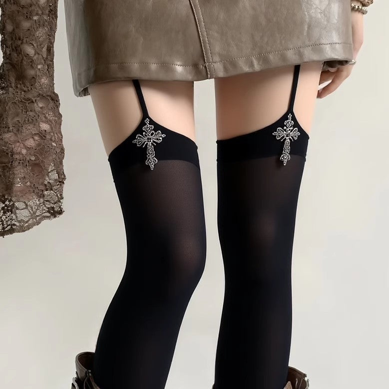 New Cross Dark Hot Girl Long Socks