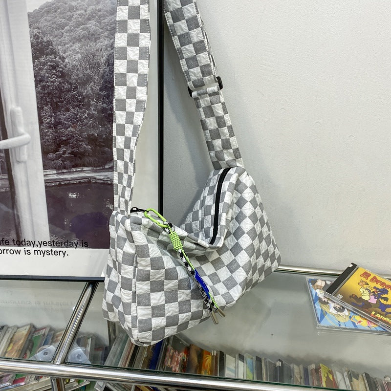 Harajuku Temperament Fashion Tide Tooling Color Contrast Large Capacity Student Class Crossbody Bag