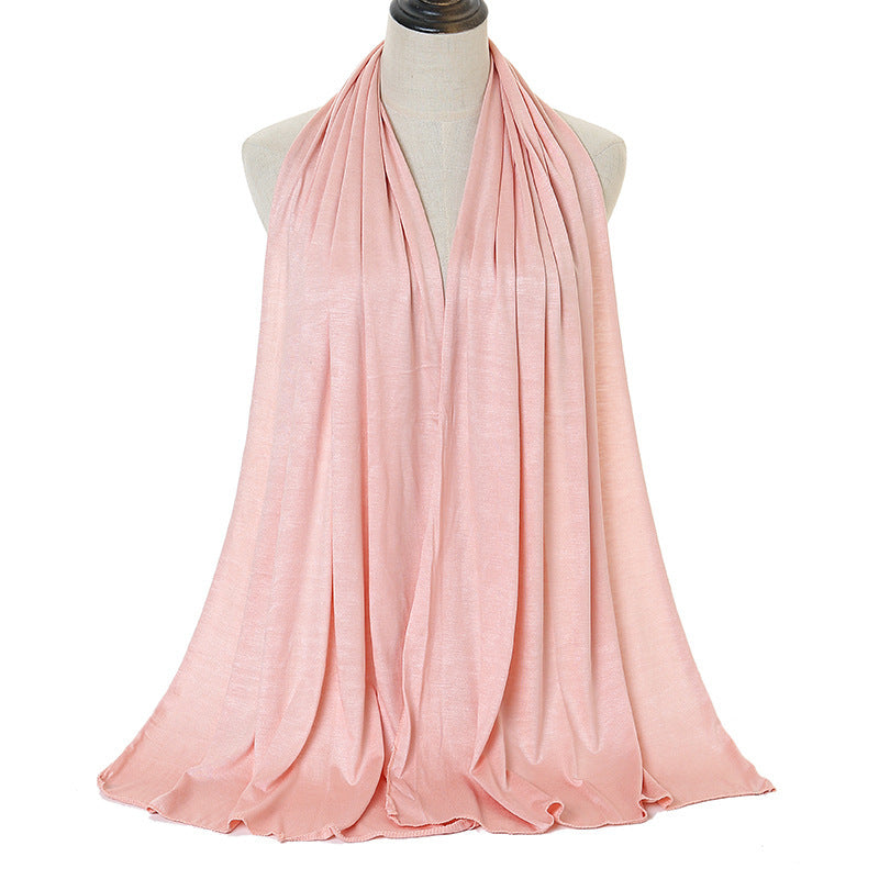 Solid Color Rayon Jersey Women's Scarf Mercerized Cotton Modal Kerchief