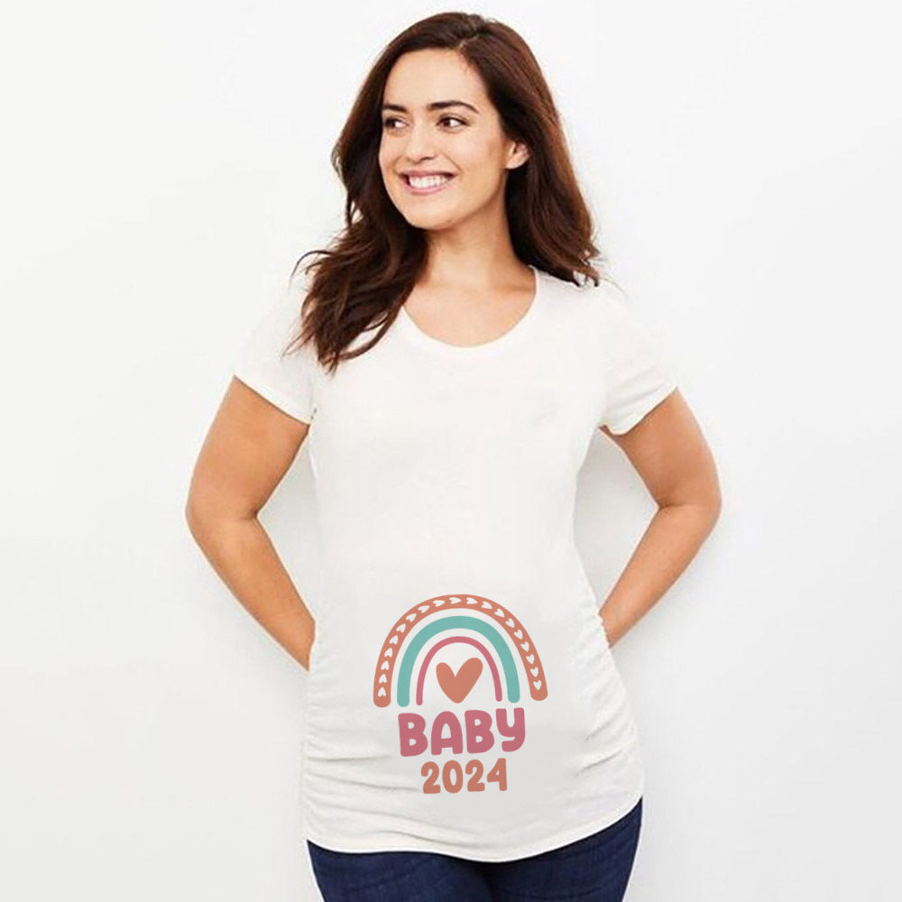 Baby Loading Printed Maternity T Shirt Pregnant Clothes
