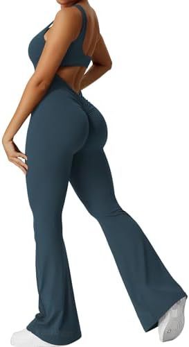 Kvinder Ærmeløs Flare Jumpsuit Fitness Yoga Lange Bukser