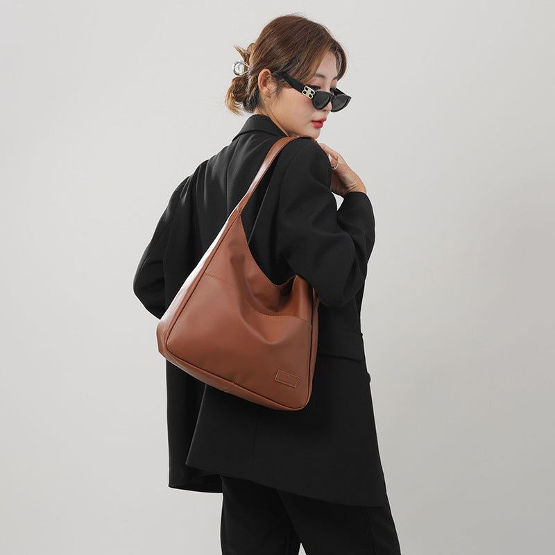 Stor Retro Ensfarvet Tekstureret Enkel Casual Mulepose
