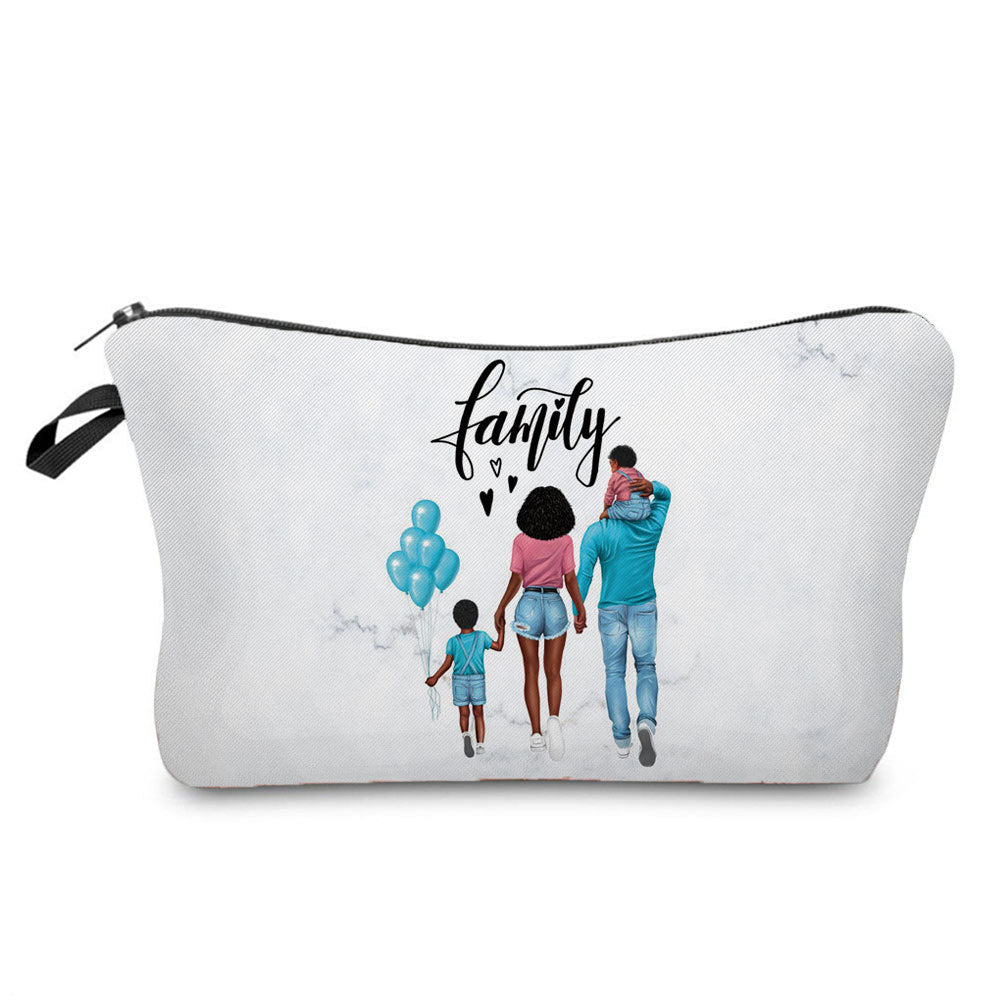 Mother And Daughter Printed Cosmetic Bag Storage And Portable
