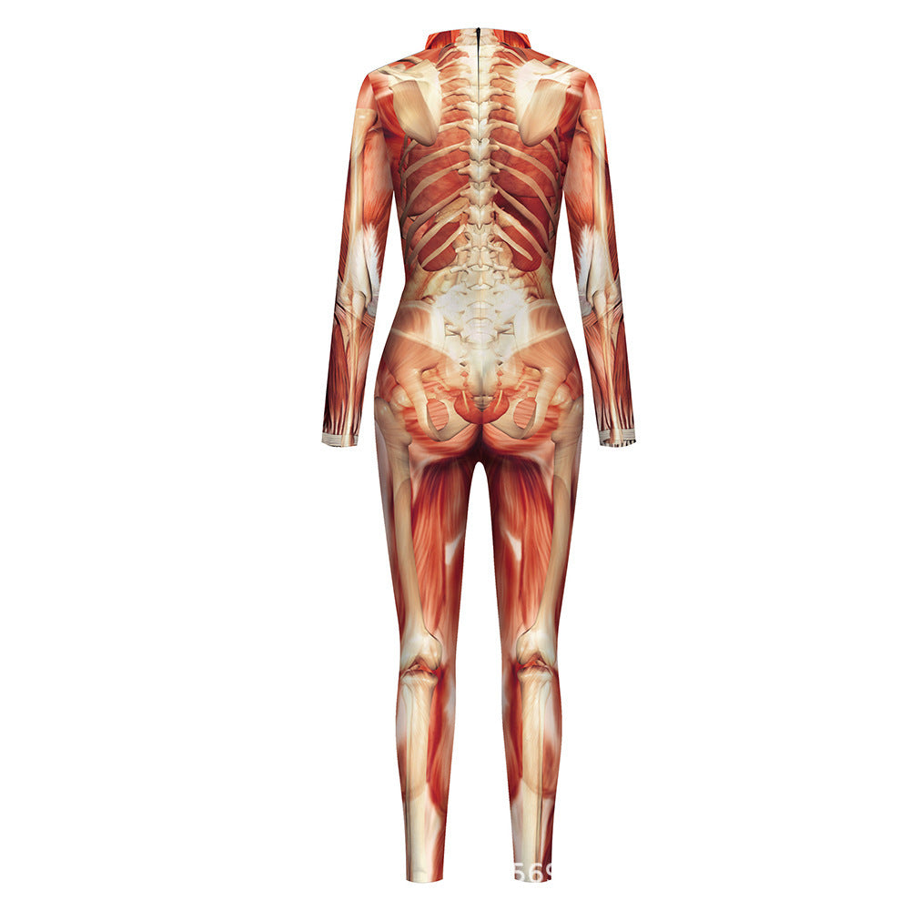 Simulation Skeleton One-piece Tights