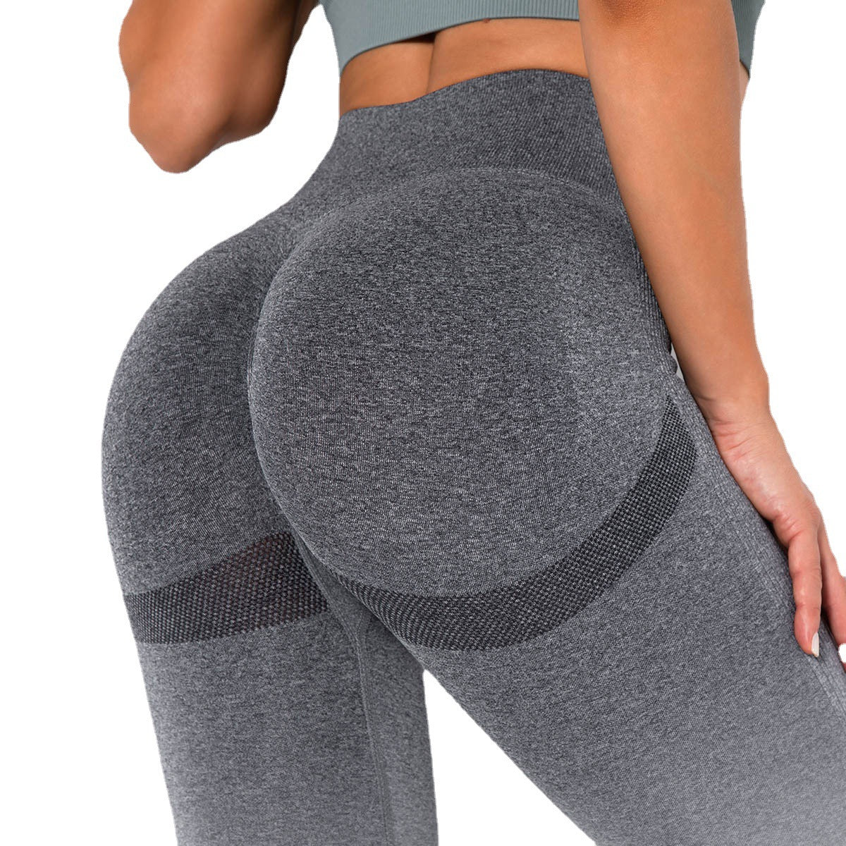 Seamless Gradient Smiley Yoga Pants Tight Hips Women