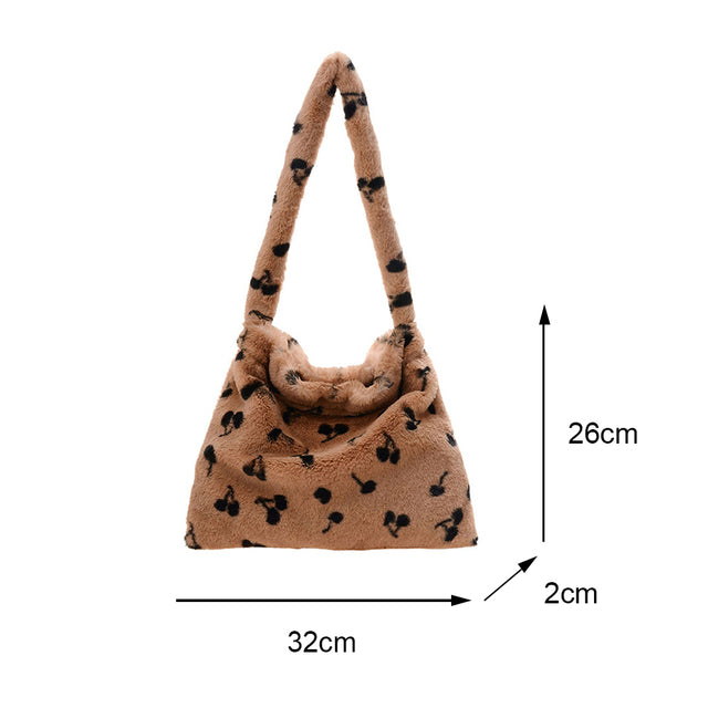 Portable Plush Handbag For Women