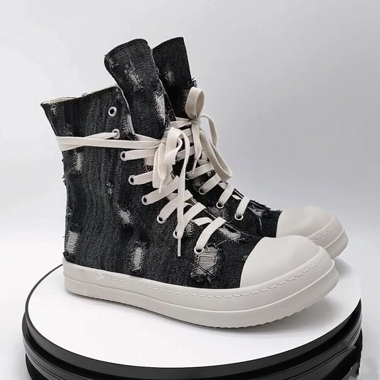 Ripped Denim Casual Canvas Shoes