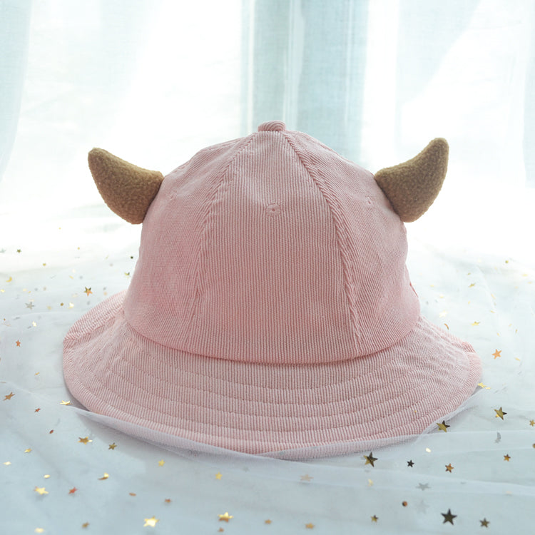 Ears Cute Sweet Soft Girl Corduroy Basin Hat
