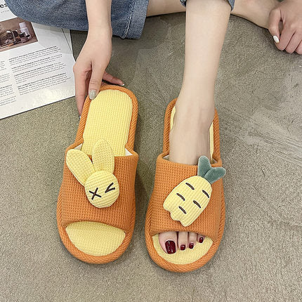 Linen Slippers Women's Home Indoor Home