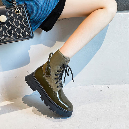 British Style Niche Lace Up Boots