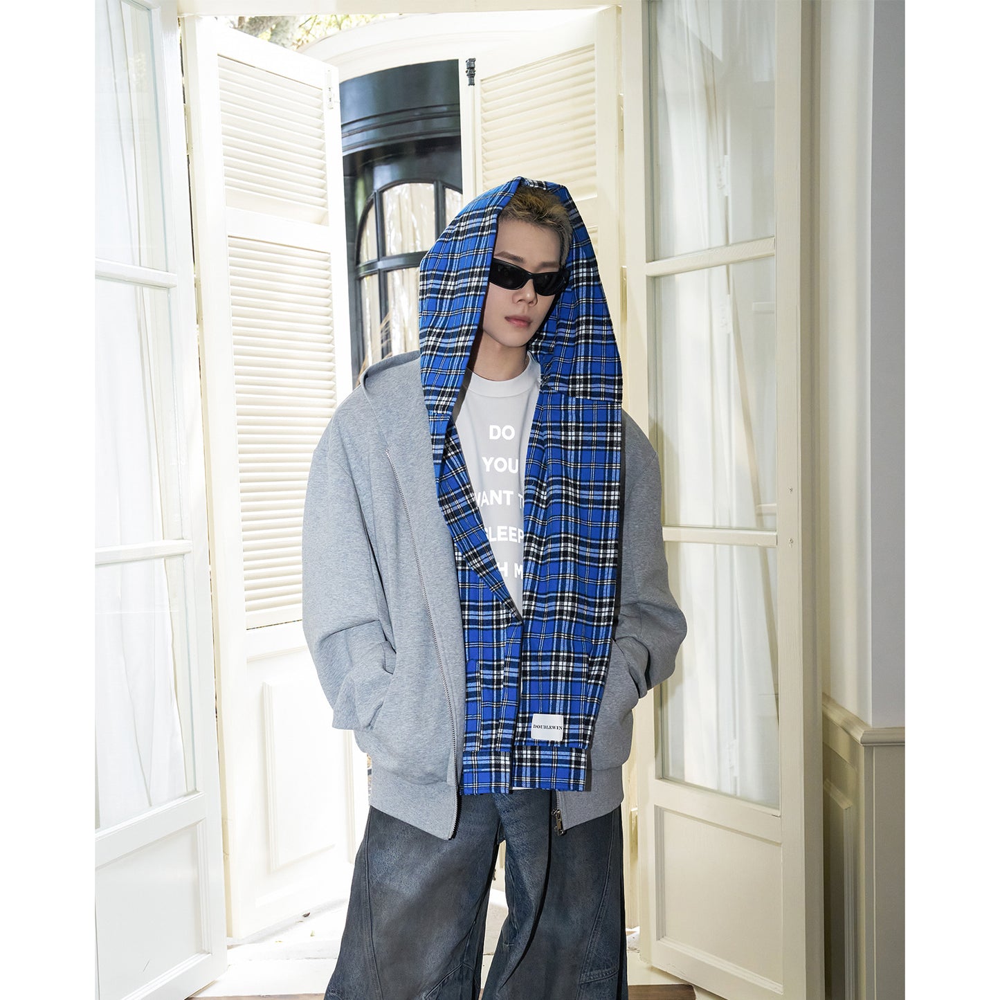 Double-layer Hooded Sweater Men's Fake Two-piece Cardigan Jacket