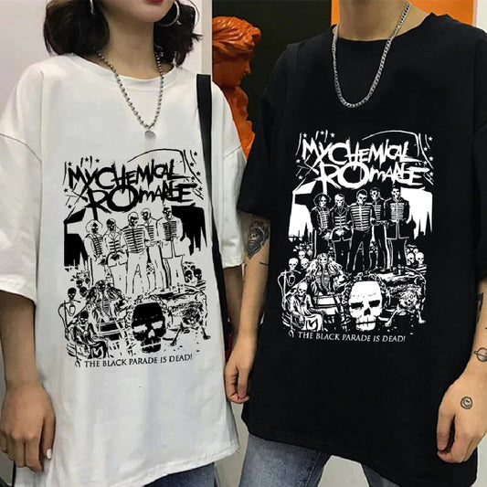 Punk Harajuku Dark Loose Vintage Top Couple T-shirt Short Sleeve