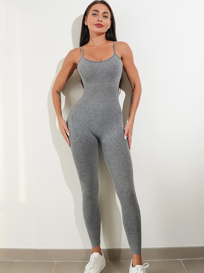 Sexet Unitard Jumpsuit til Kvinder One Piece Spaghetti Stropper Mavekontrol Romper Ærmeløs Bodysuit Outfits
