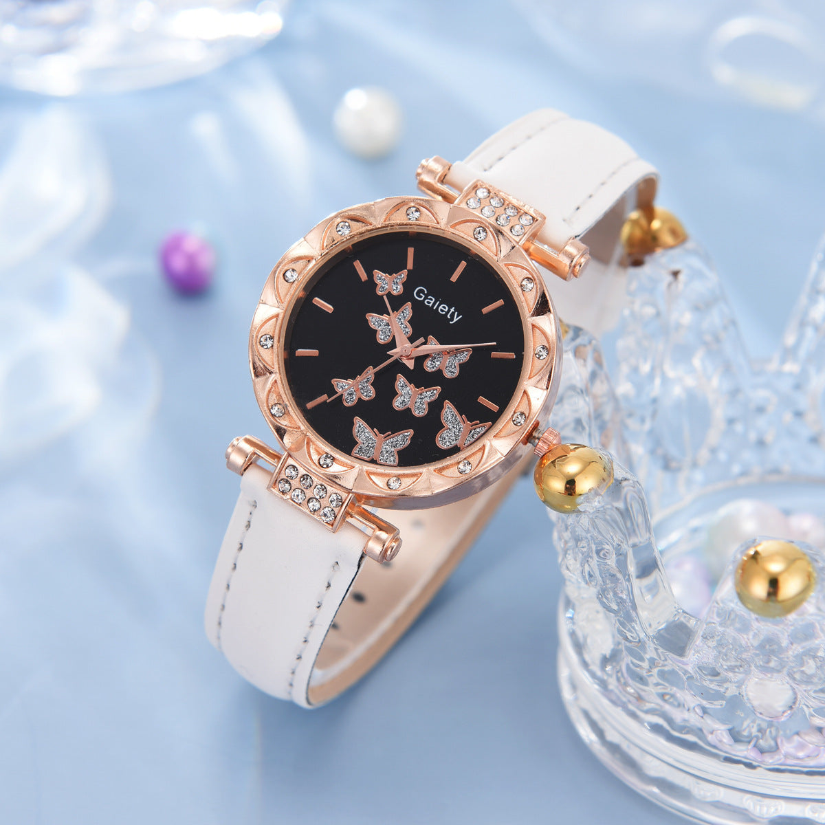 Women's Fashion Simple Butterfly Digital Belt Watch