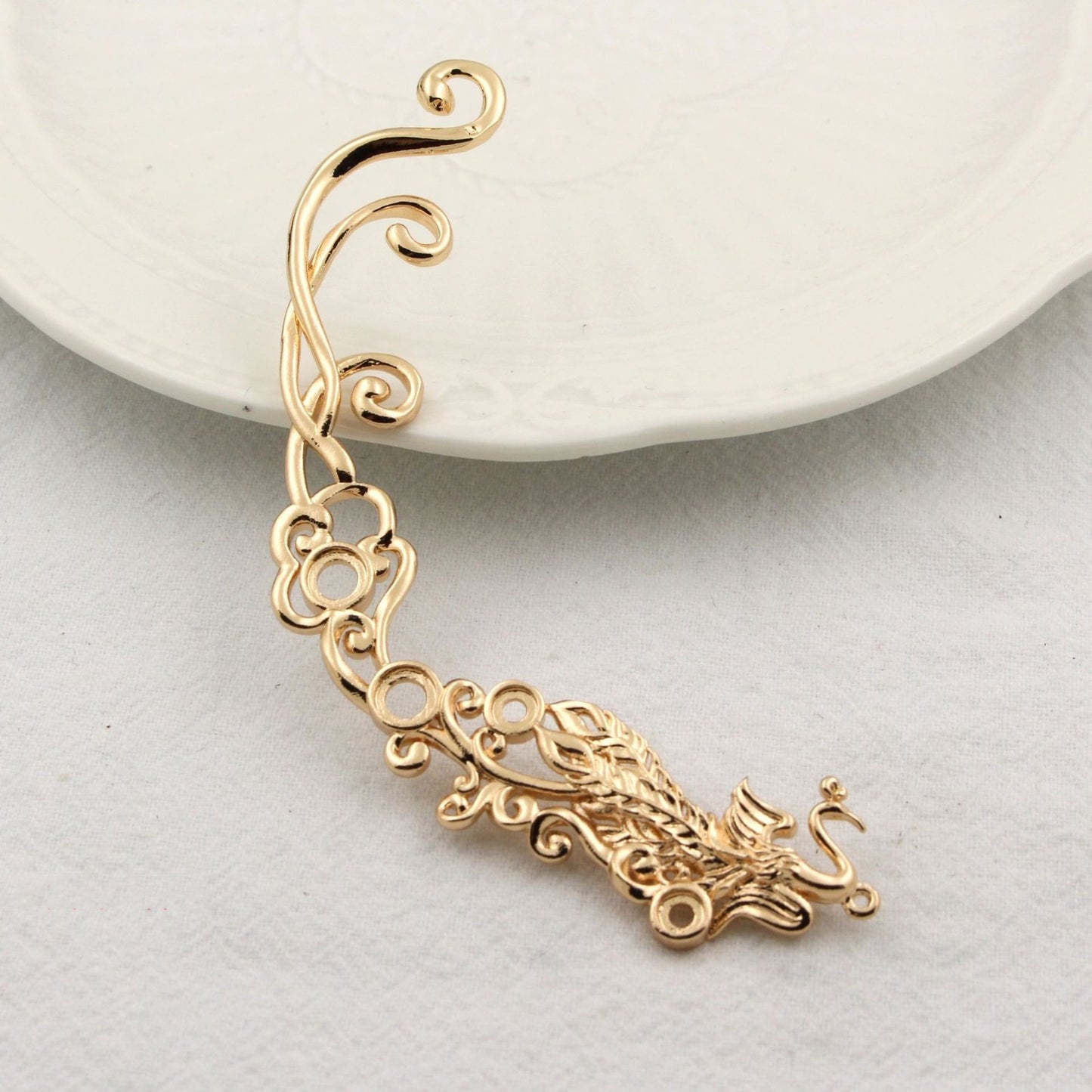 Cast Copper Color Preserving Auspicious Cloud Double-sided Phoenix Pendant