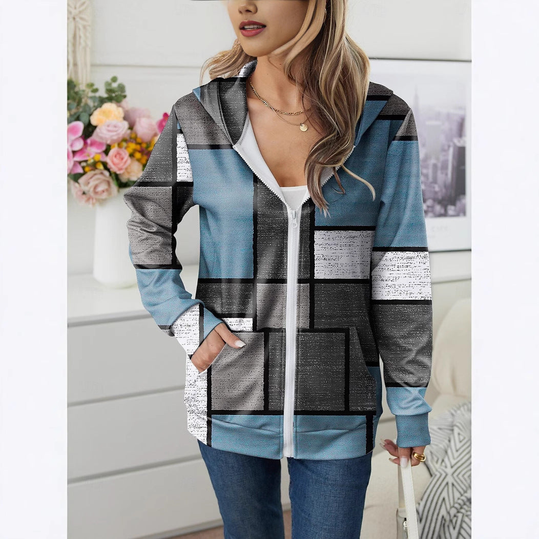 Amazon Europæisk og Amerikansk lynlåscardigan mode casual