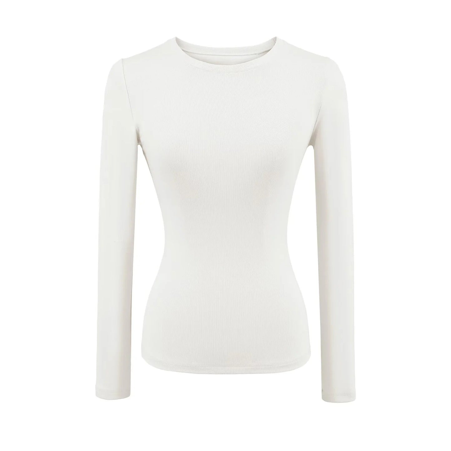 Womens Slim-fit Figure-flattering Base Top With A Round Neckline And An Hourglass Waist