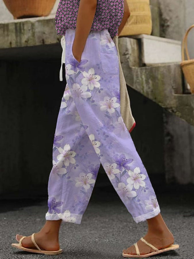Printed Pattern Fashion Casual Trend Women's Ankle Banded Pants