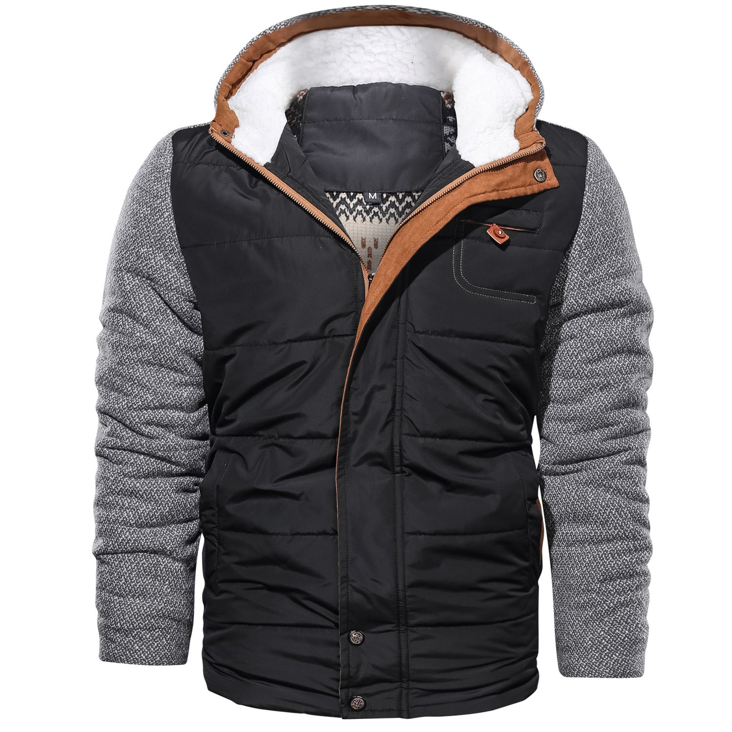 MOQ 200pcs Spliced Men's Cotton Jacket Plus Size Jacket