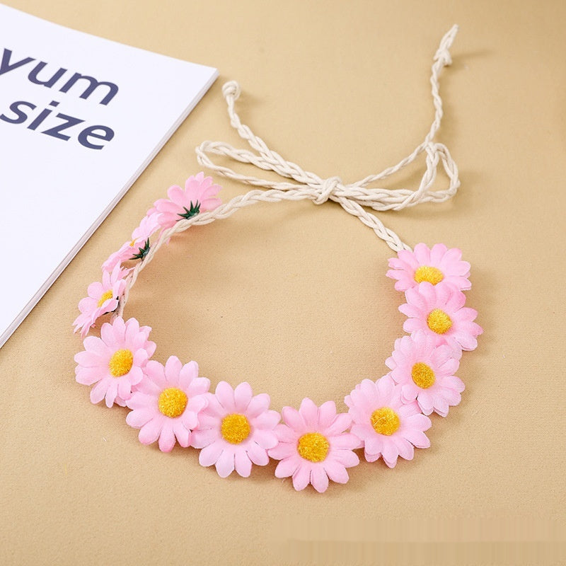 11 Simulation Small Sunflower Bohemian Vacation Seaside Braid Hair Band For Women