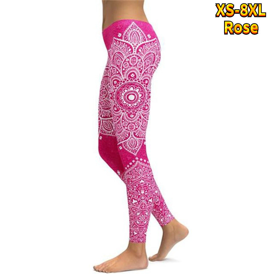 Printing High Waist Sexy Hip Yoga Pants  3D