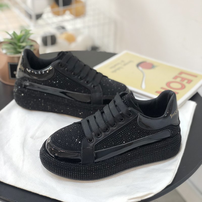 Casual Shoes Korean Version With Rhinestone Lace Platform