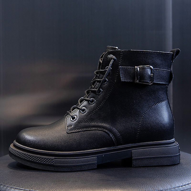 All-match Casual Women's Boots In The Tube Thick With Fleece Ankle Boots