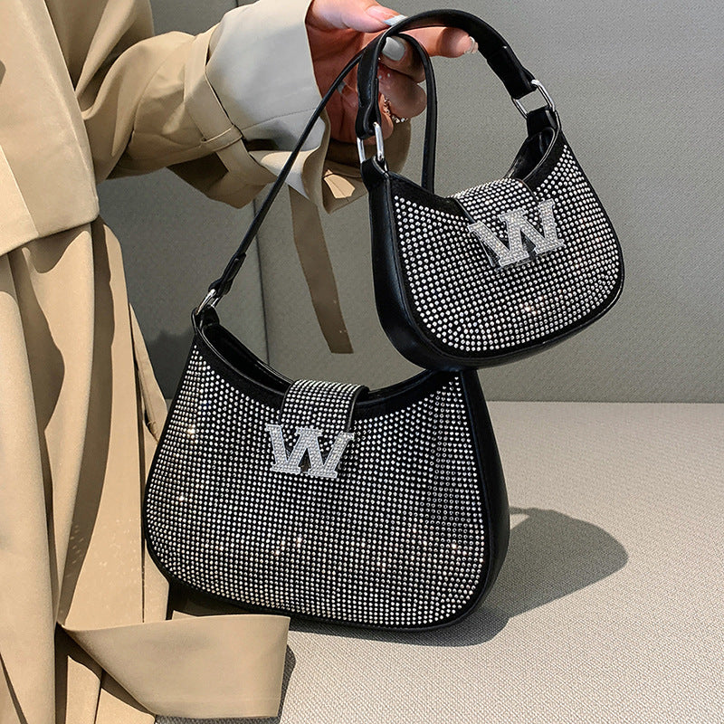 Chain One Shoulder Rhinestone King Bag Portable Women's Bag