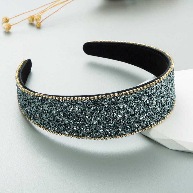 Shiny Diamond-encrusted Wide-brimmed Korean Style High Sense Face Wash Hair Band