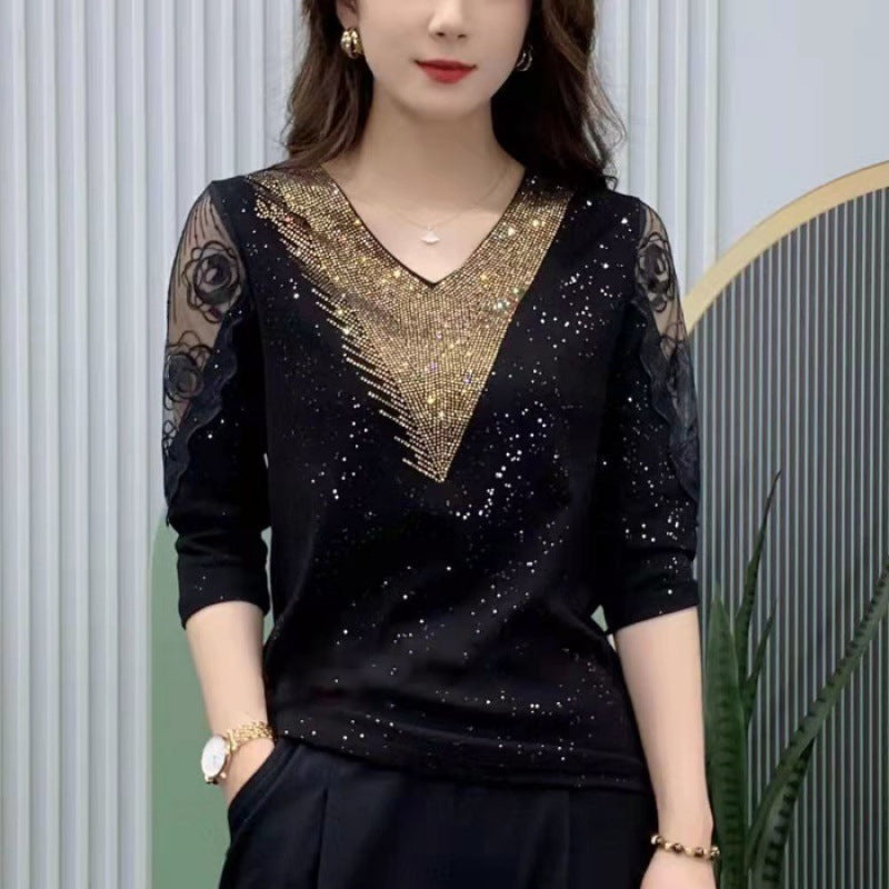 Rhinestone Lace Camisole Women's Fashion Versatile