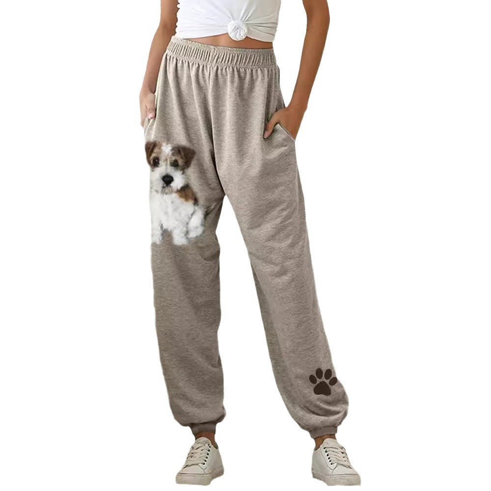 Animal-themed Digital-print High-waisted Harem Pants