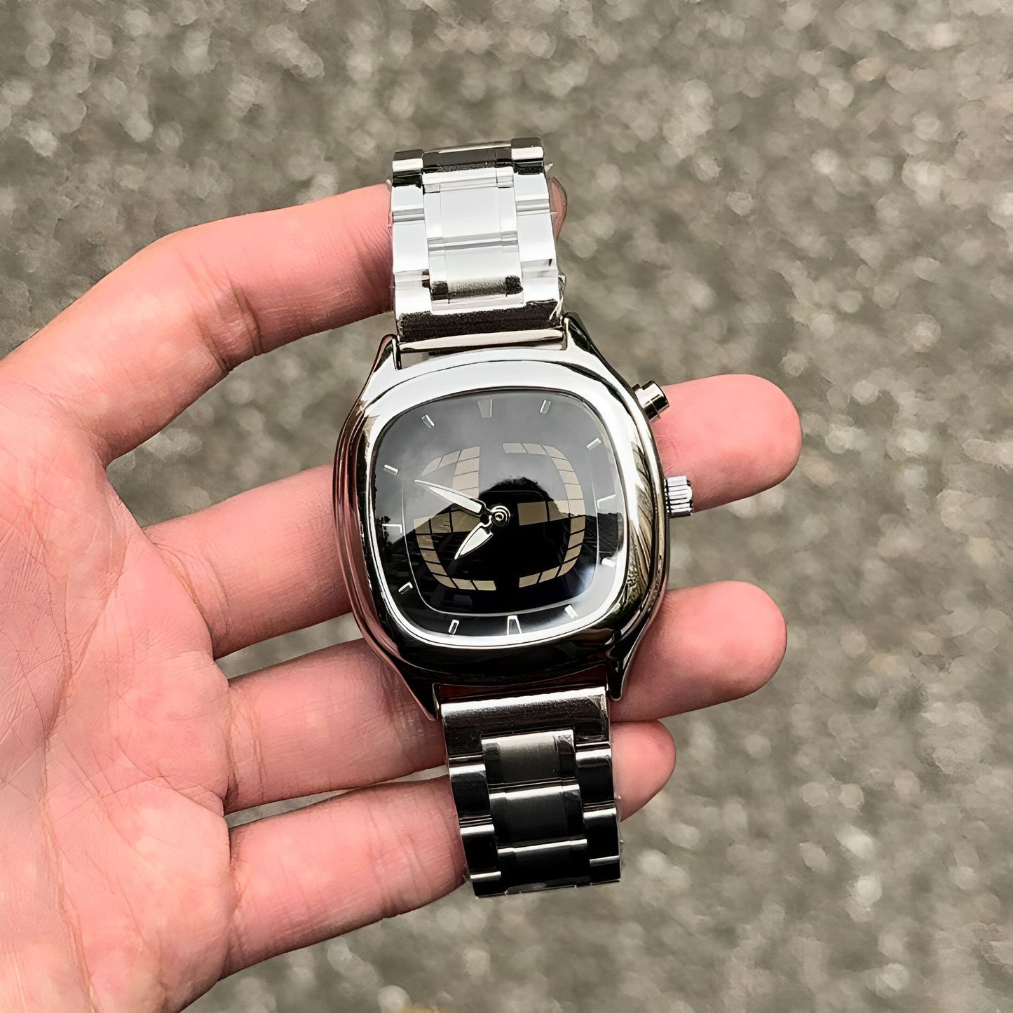 Waterproof Retro Steel-Strap Transforming Digital Dynamic Watch