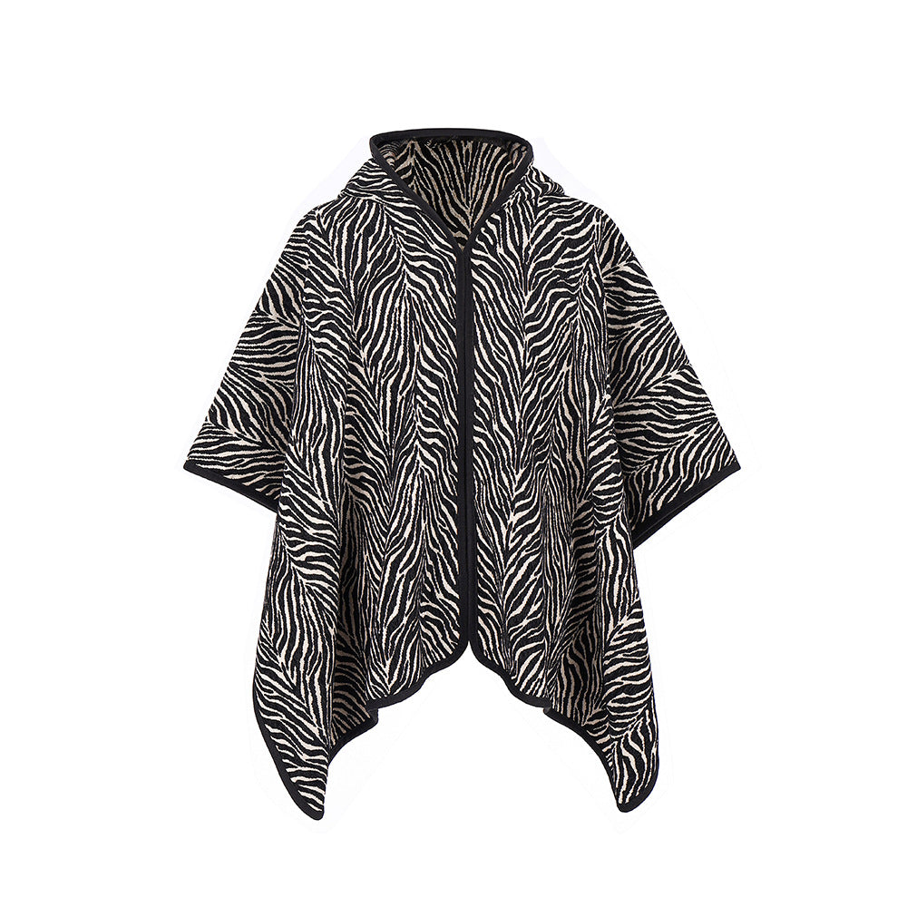 New Pattern Black Hoodie Cloak Shawl