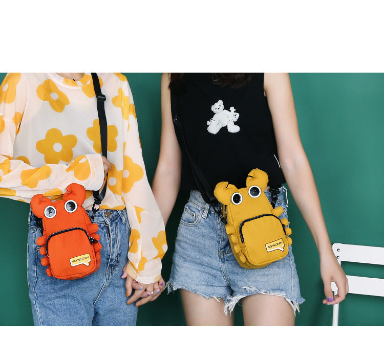 Tricolor Patch Little Crab Funny Bag Crossbody Small Square Bag