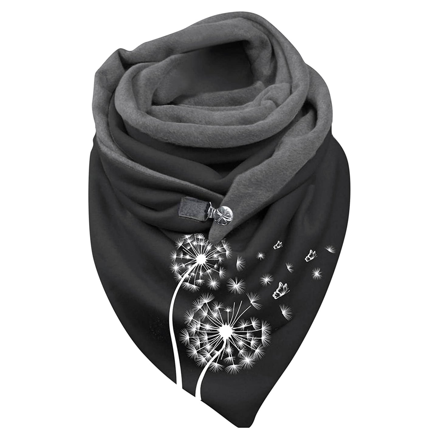 Fashion Plush Butterfly Dandelion Eagle Owl Print Long Button Bib