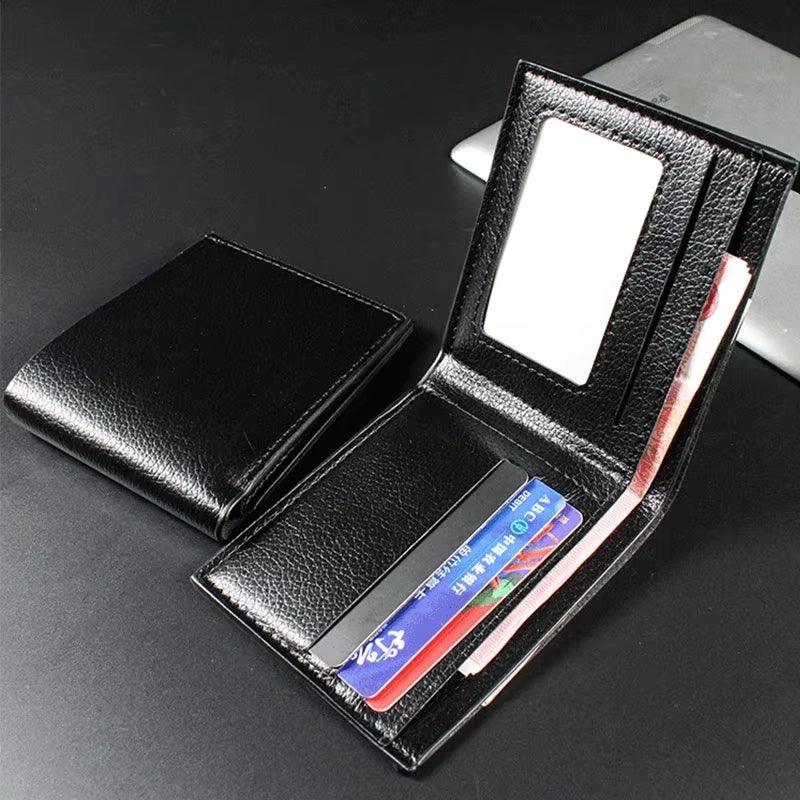 Men'S Wallet Genuine Leather Men Wallets Premium Product Real Cowhide Wallets for Man Short Black Walet Portefeuille Homme