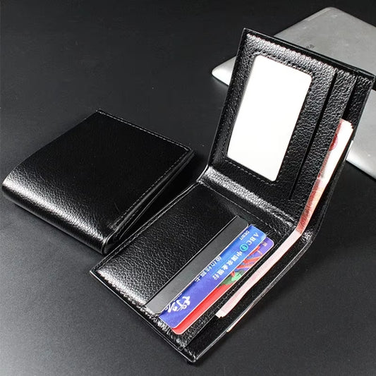 Men'S Wallet Genuine Leather Men Wallets Premium Product Real Cowhide Wallets for Man Short Black Walet Portefeuille Homme