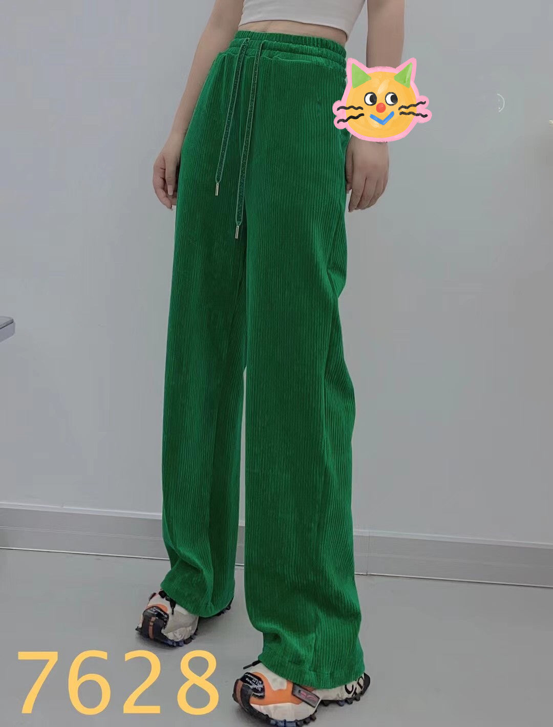 High Waist Thickened Corduroy Straight-leg Pants