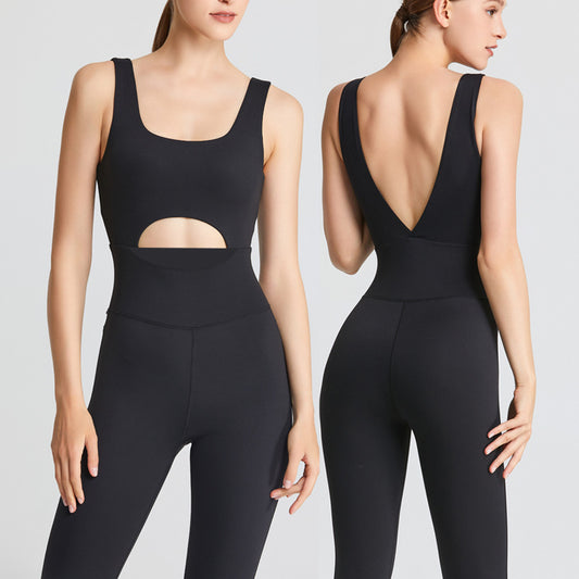 Jumpsuit Tight Fitness Hollow-out Beauty Back Dance Pilates Yoga Suit