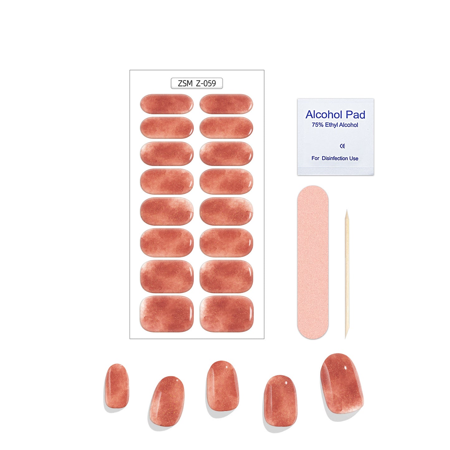 Solid Color Glitter Gel Nail Sticker