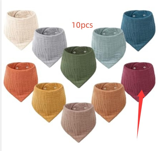 Baby Headscarf, Saliva Bib, Pure Cotton