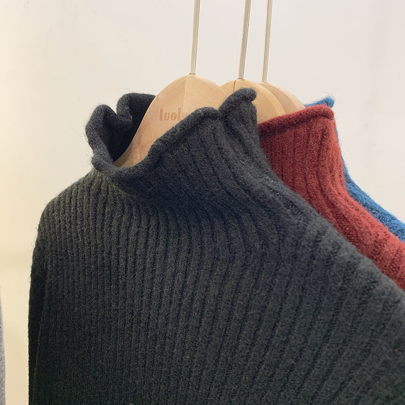 Half Collar Thickened All-matching Solid Color Bottoming Sweater