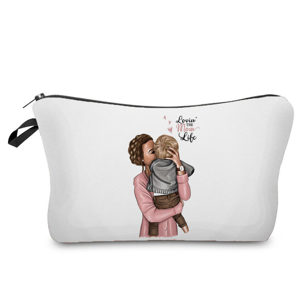 Mother And Daughter Printed Cosmetic Bag Storage And Portable