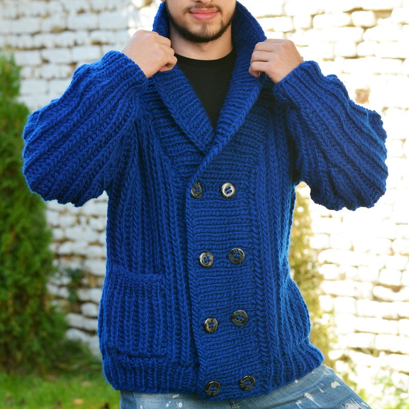 Men's Fashion Thickened Double Breasted Sweater