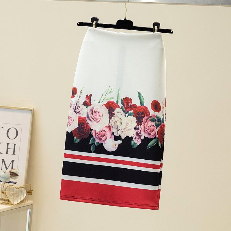 Court Women's Printed Wear Pencil Sheath Skirt