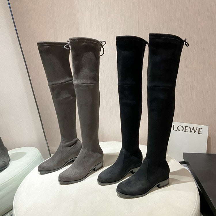 The New Thick Heel Inside Raised Flat High Boots