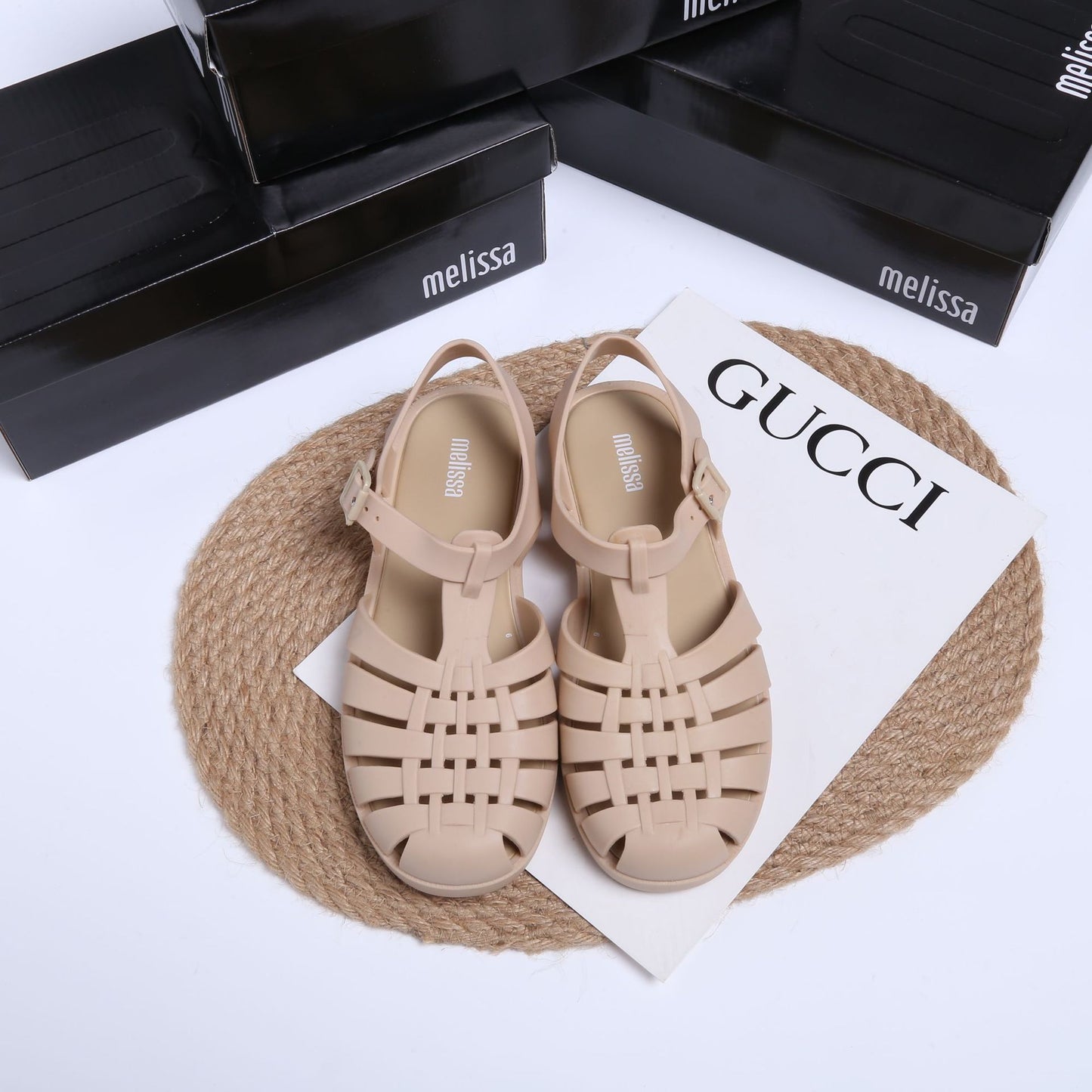 Vintage Weave Roman Shoes Matte Matte Black