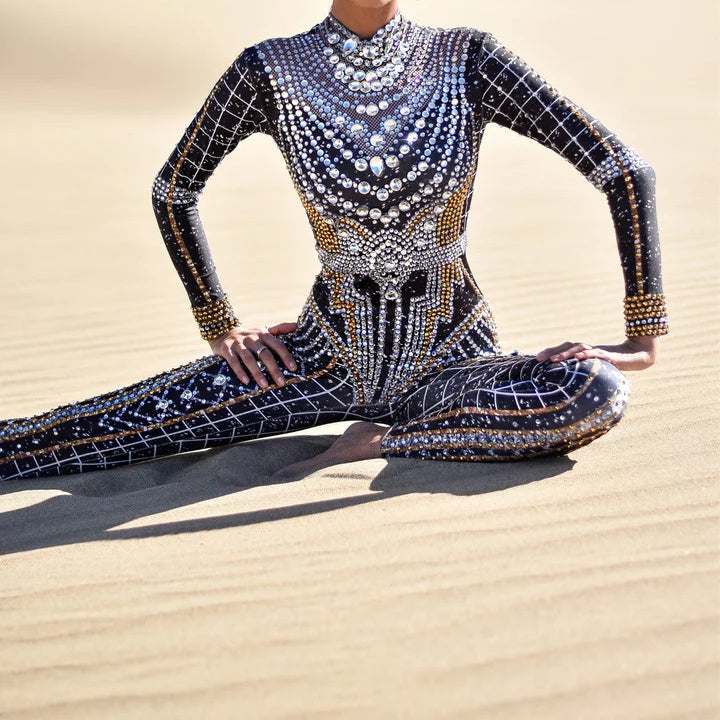Women's Fashion Casual Simple Rhinestone Jumpsuit
